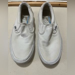 White Slip-on Vans
